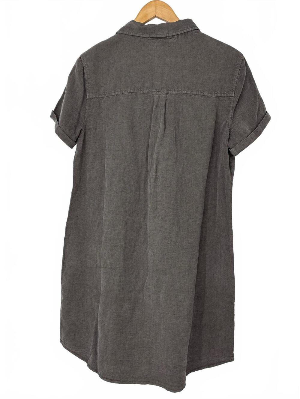 Lucky Brand NWT Vintage Look Linen Blend Shirt Dress in Taupe Size Large - Picture 2 of 7